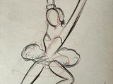 drawing of a ballerina in a tutu with a handwritten quote