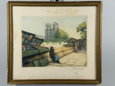 tableau représentant un homme assis sur un rebord à côté d'un immeuble