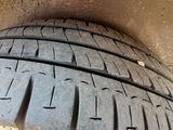 a close up of a tire on a vehicle
