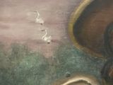 a painting of a man with a large hat on