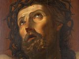 an oil painting of a man with a crown of thorns on his head