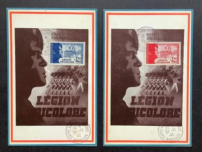 deux timbres avec la photo d'un homme et d'une femme