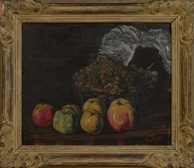 Léon Effinger (XXe siècle)* Nature morte aux pommes et aux r…