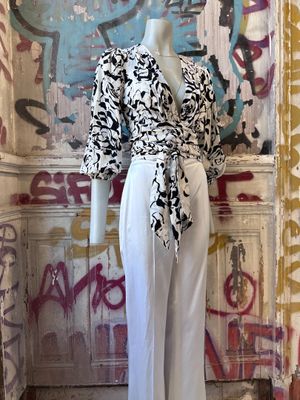 Ensemble Couture T. 36 A. VAUTHIER 2 pièces pantalon en sati…