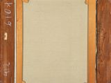 an old picture frame with chalk writing on it and a chalk board