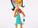 painting of a woman holding a knife and a knife in her hand