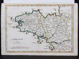 une vieille carte de la France indiquant l'emplacement des villes et des villages