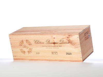a wooden box that has a wine bottle in it
