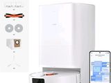 une photo d'un purificateur d'air blanc avec une télécommande