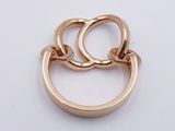 a gold ring with two inter links on top of it