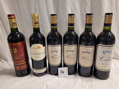 Lot de 6 bouteilles dont CHÂTEAU LIEUJEAN HAUT MEDOC , 3 bou…