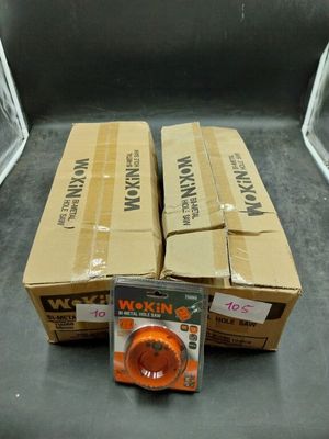three boxes of wokings sitting on top of a counter top