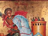 an image of a painting of a man riding on a horse