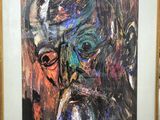 an image of a painting of a man with glasses and a beard