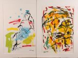 an image of a couple of paintings that are on a wall