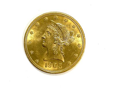 an image of a gold coin with a woman ' s head on it
