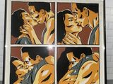 a picture of a picture of a couple kissing each other