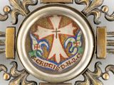 an image of a cross with a cross on it on a white surface