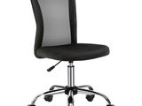 chaise de bureau en maille noire avec piètement chromé et roulettes