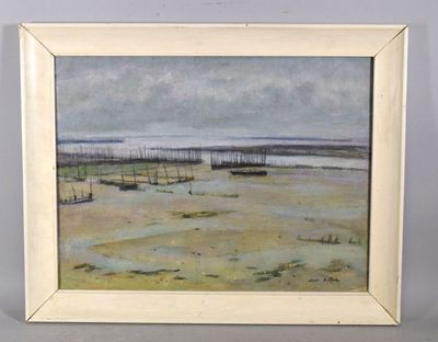 Jean AUFORT (1898-1988) Parc à huitres sur le bassin d'Arcac…