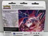 the back of a box of pokemon trading cards with a picture of a cat