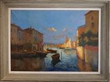 une image d'un tableau représentant un bateau sur l'eau