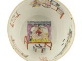 a bowl with a painting on the inside of it