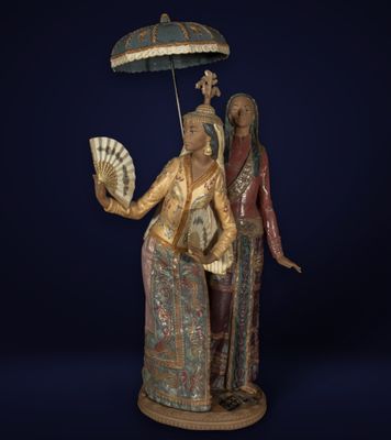 Groupe sculptural "Filipino Folklore" en porcelaine de Lladr…