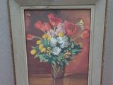 a picture of a painting of flowers in a vase