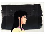 animation animation production cel of a woman with long black hair