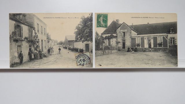 Lourdoueix-St-Pierre : Lot de 2cpa : Rue de la Mairie (TBE) + Hôt...
