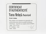 a sign that says certificate d ' authenticite tarras molk - postered by cool