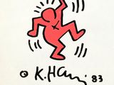 un dessin représentant un homme en costume rouge en train de danser