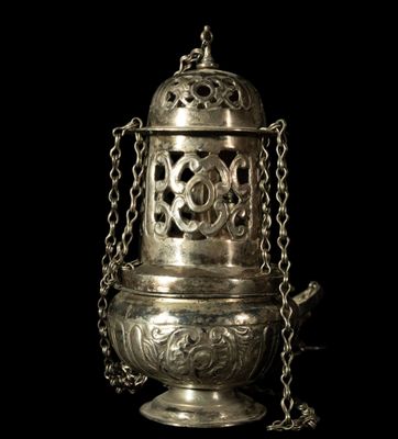Exceptionnel Botafumeiro en argent du XVIIe siècle, marque d…