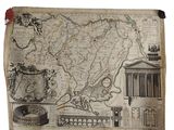une vieille carte de l'Angleterre dessinée sur une feuille de papier