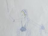 dessin représentant une femme tenant un parapluie dans la main droite