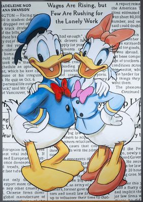 Donald et Daisy s'étreignent pour se consoler