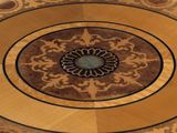 a marble floor with a circular design on it