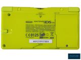 a close up of a nintendo 3ds with a yellow battery cover