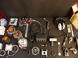 a table with a bunch of electronics on it