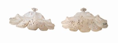 Venise Xxe s, Paire d'abats-jours de forme mouvementée en ve…