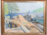 a picture of a painting on the wall of a building site
