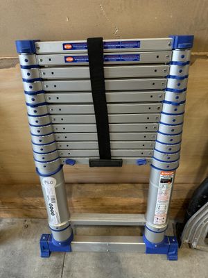 a close up of a ladder with a strap on top of it