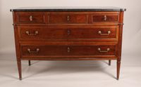 Commode rectangulaire en bois fruitier teinté et filets de l…