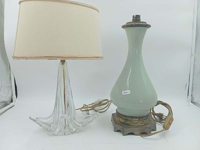 deux lampes placées l'une à côté de l'autre sur une table