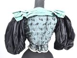 an image of a mannequin torso with a blue and black top