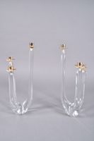SCHNEIDER. Paire de candélabres en cristal moulé de forme li… (photo 4)