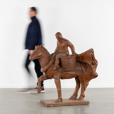 Josef Arnost Gause (1910-1988) "Pêcheur de crevettes à cheva…