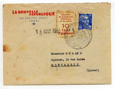 an old envelope with a picture of a woman on it