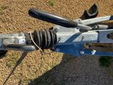 a close up view of a bicycle with a handlebar